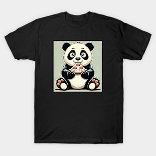 Cute Panda Bear Eating Pizza T-Shirt